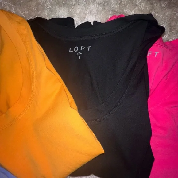 LOFT Muscle Cap Sleeve Tops - Set of 4 - Size Small Black Blue Pink Orange - Picture 15 of 16